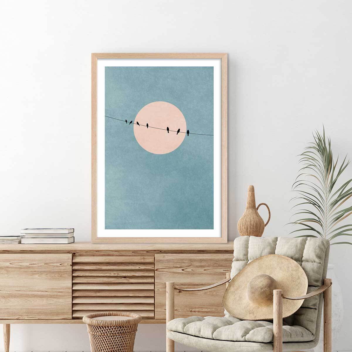 Affiche paysage Silence et gratitude Affiche + cadre en bois - Chêne