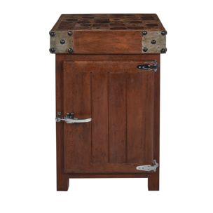 BUTCHER - CREDENZA PICCOLA TAGLIERE CON 1 SPORTELLO IN LEGNO - misura: 60X60X90 cm