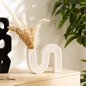 Soliflore "Olme" en céramique H24,8cm blanc