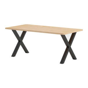 Osby - Table à manger en bois piètement en X 180x90cm - Couleur - Bois clair