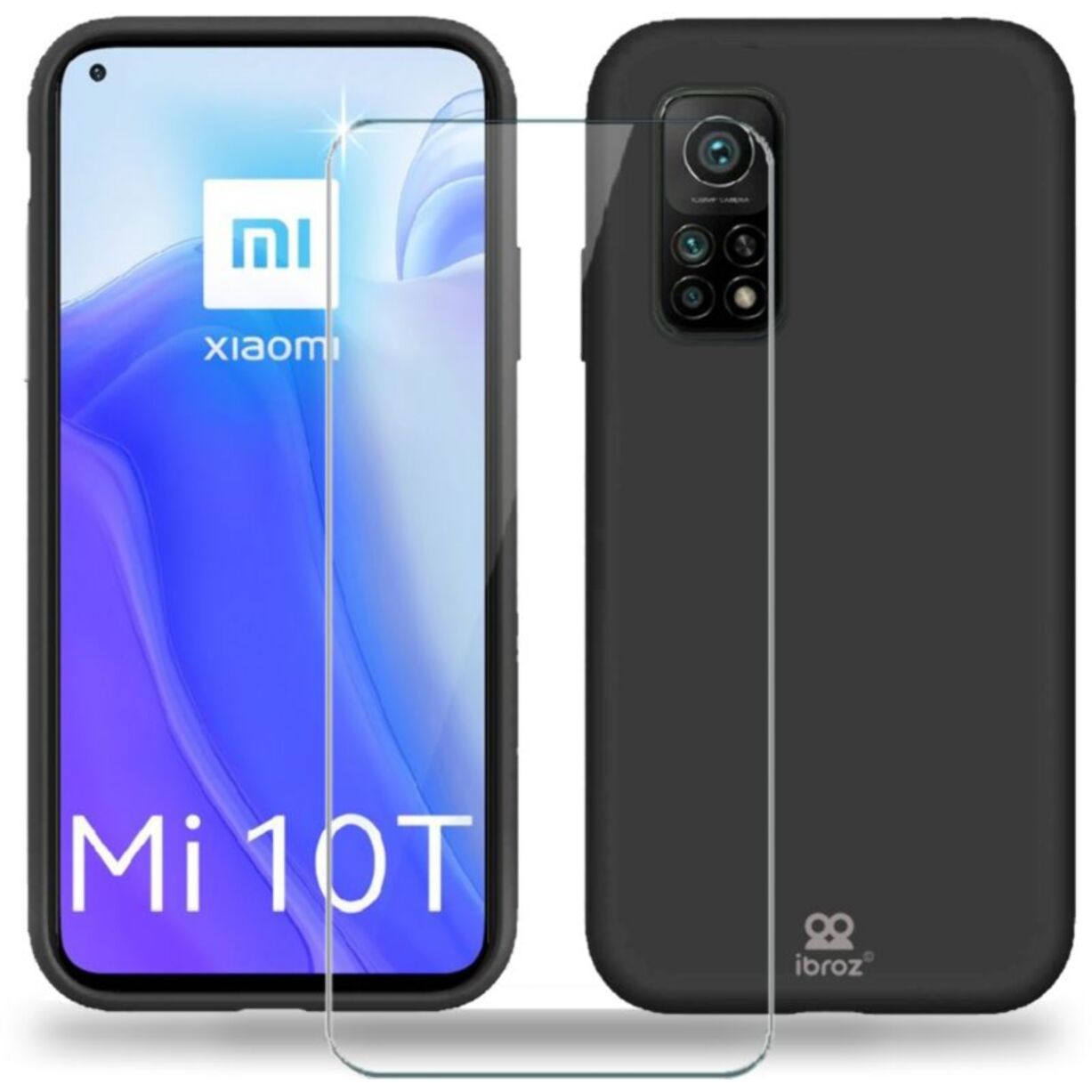 Coque IBROZ Xiaomi Mi 10T Coque noir + Verre trempé