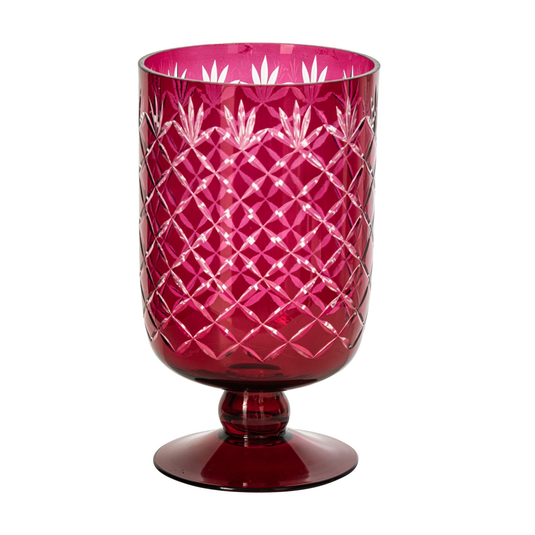 J-Line Chandelier - verre - rose foncé