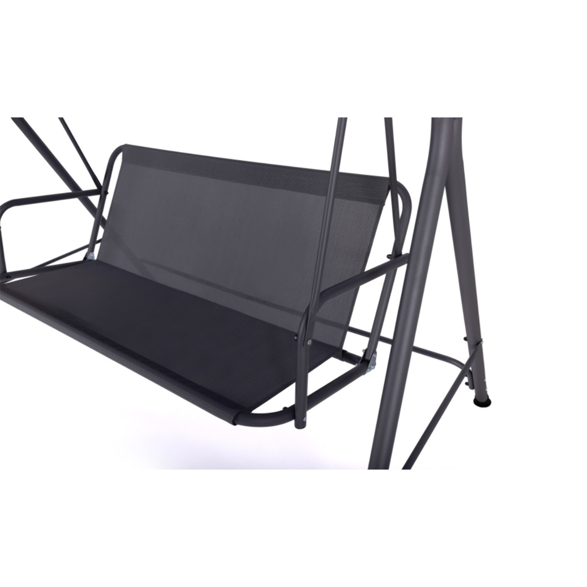 Balancelle de jardin grise textilène 170cm