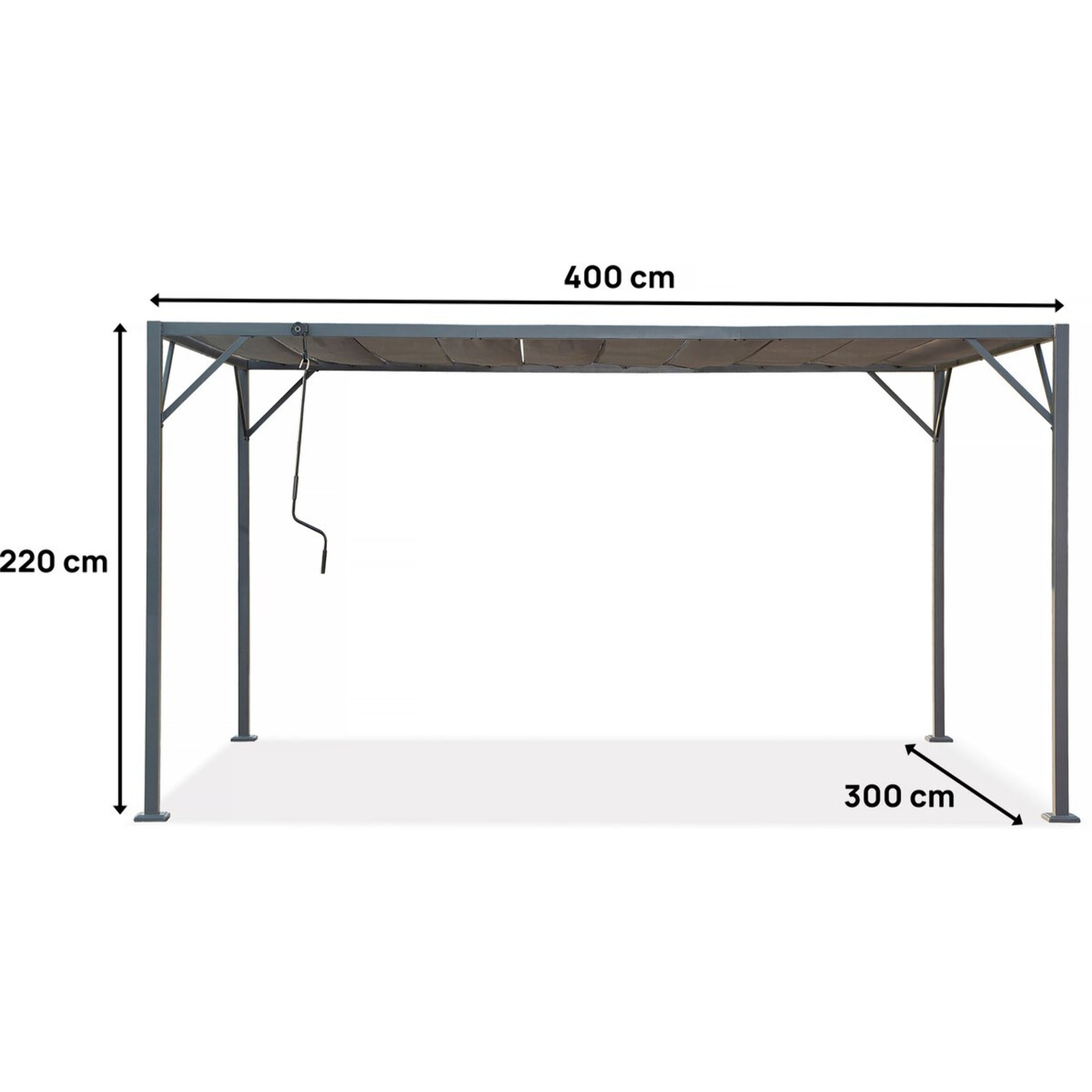 Pergola bioclimatique en tissu "Lodge" 3 x 4 m - Anthracite