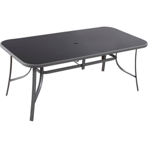 Table et chaises de jardin en textilène "cordoba + Porto" 8 personnes gris foncé