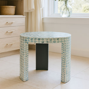 Table d'appoint en coquille de capiz bleu SOLNA