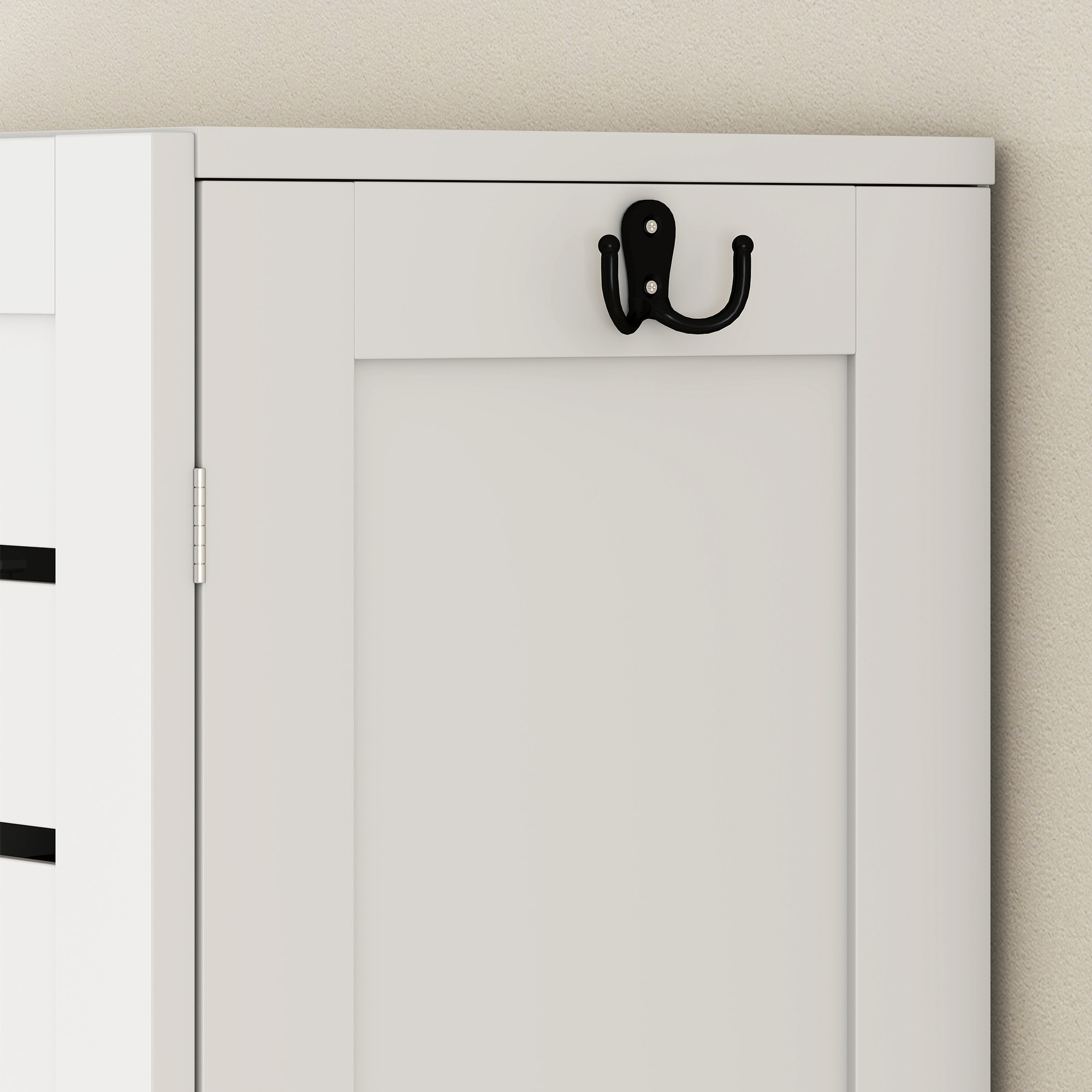 Meuble WC meuble dessus toilettes style classique chic 2 portes étagère niche blanc