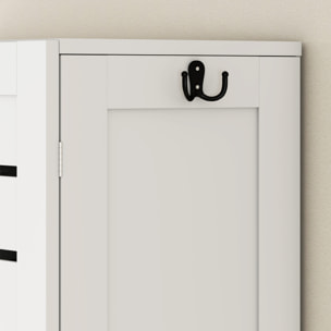 Meuble WC meuble dessus toilettes style classique chic 2 portes étagère niche blanc