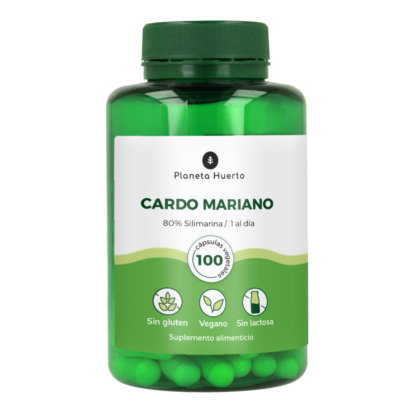 PLANETA HUERTO | Cardo Mariano 100 Cápsulas - Suplemento Natural para el Apoyo Hepático y Digestivo