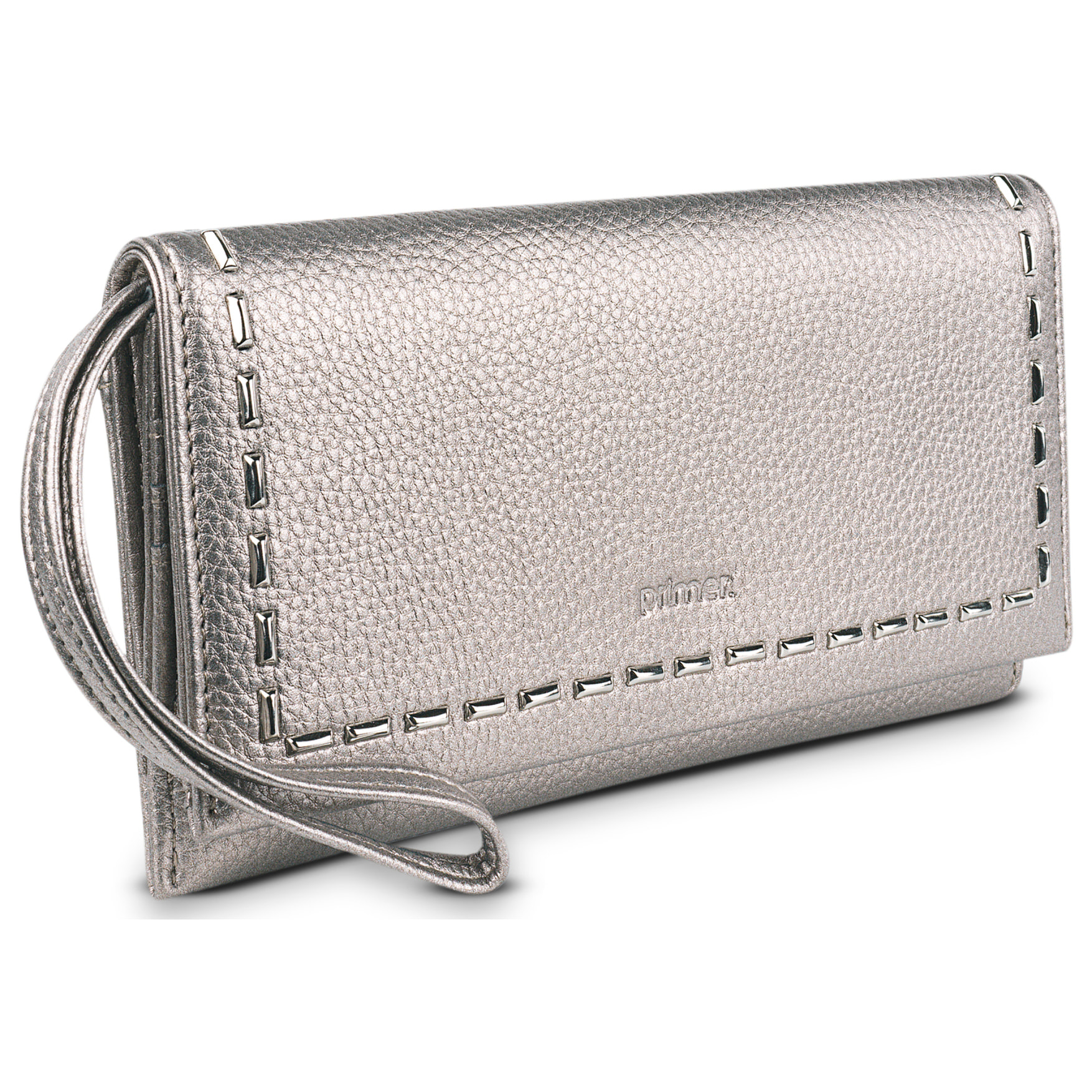 Cartera Primer Vegana Plata Netalizado