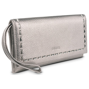 Cartera Primer Vegana Plata Netalizado