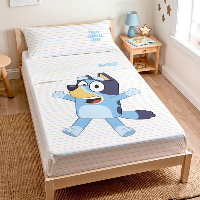 Sábana encimera BLUEY + funda almohada 45x110 .