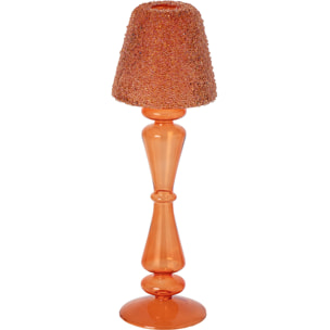 J-Line Photophore perles - verre - orange - large