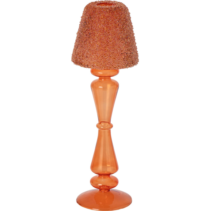 J-Line Photophore perles - verre - orange - large