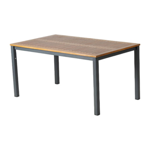 Table 6 places en bois naturel d'eucalyptus 150cm JAGNA
