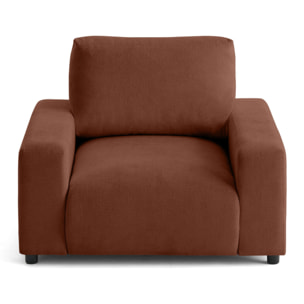 Pivoine - fauteuil en velours texturé - Terracotta