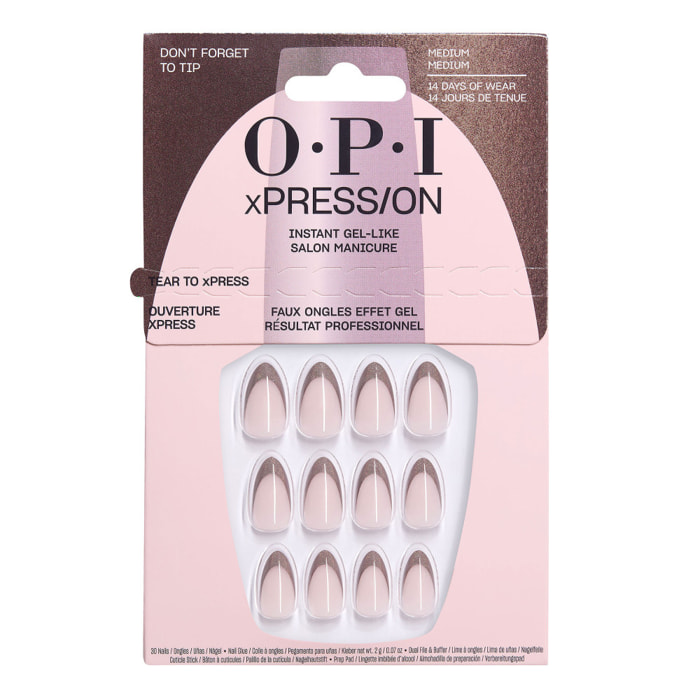 xPRESS-ON - Don’t Forget to Tip - Faux ongles réutilisables, effet gel - OPI