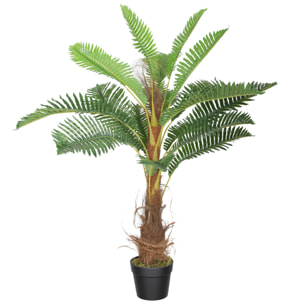 Palmier artificiel H.1 m arbre artificiel tronc branches lichen feuilles grand réalisme pot inclus