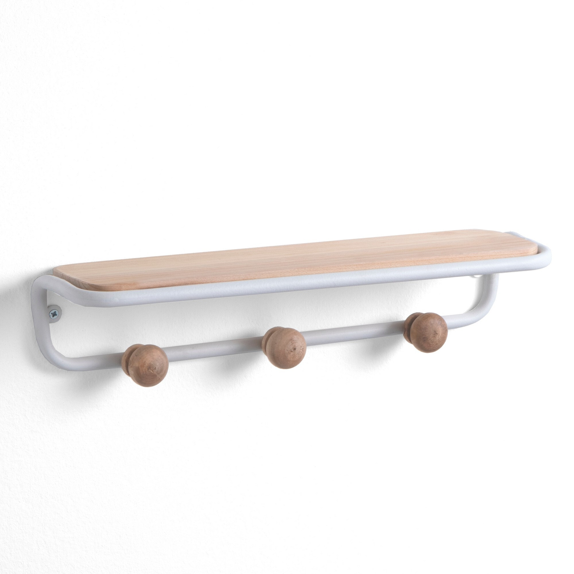 Porte-manteau mural Tomasucci GENNA, en acier et bois, blanc