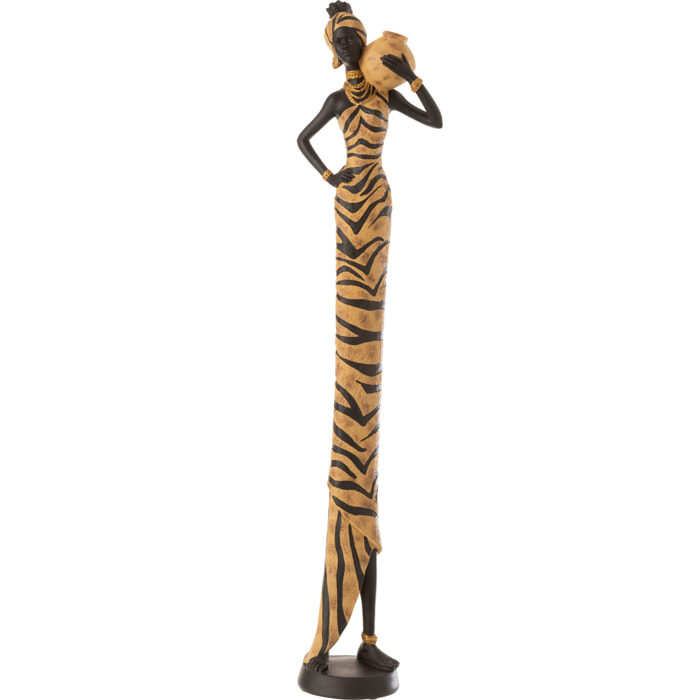 J-Line figurine Africaine Zèbre - polyrésine - noir/marron