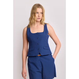 Kocca - Top con scollo squadrato Donna, Tinta unita, Scollo ampio