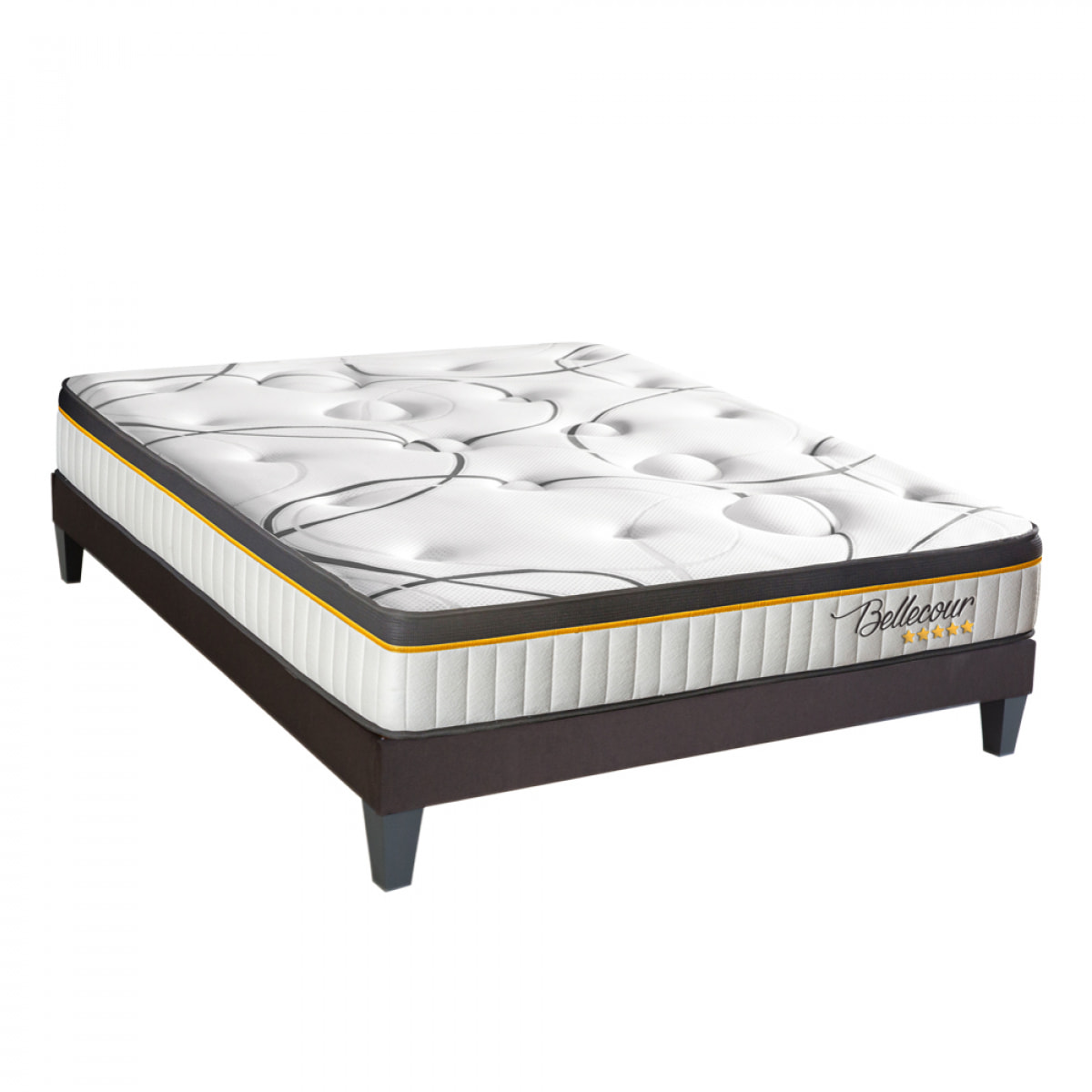 Ensemble Matelas Ressorts ensachés Bellecour 3.0 avec sommier en bois