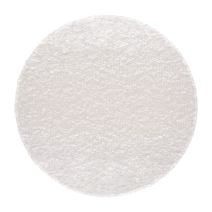 Galette de chaise ronde en tissu bouclette - Ecru