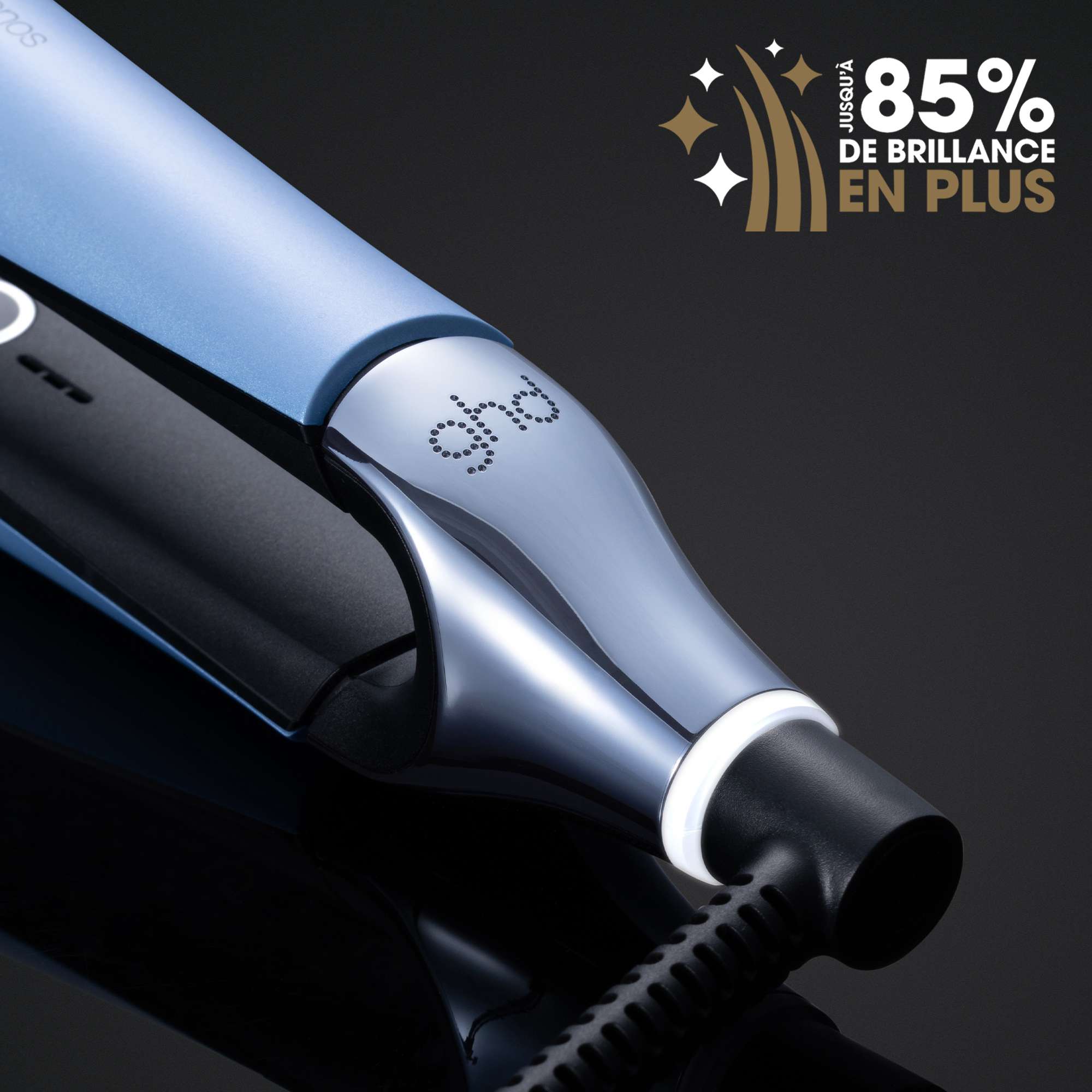 Lisseur ghd chronos bleu glacier et son vanity de rangement