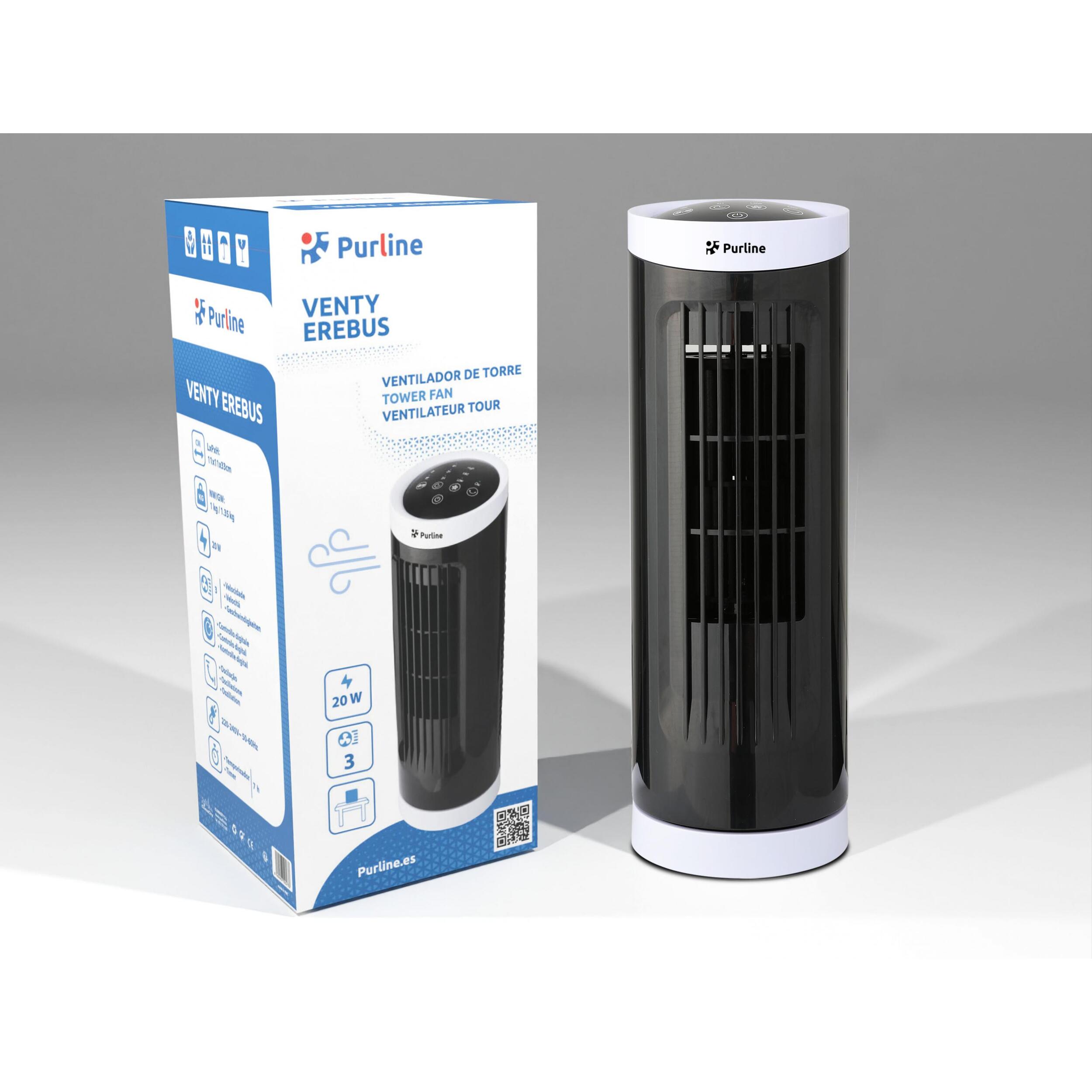 Ventilador de torre de sobremesa compacto VENTY EREBUS PURLINE