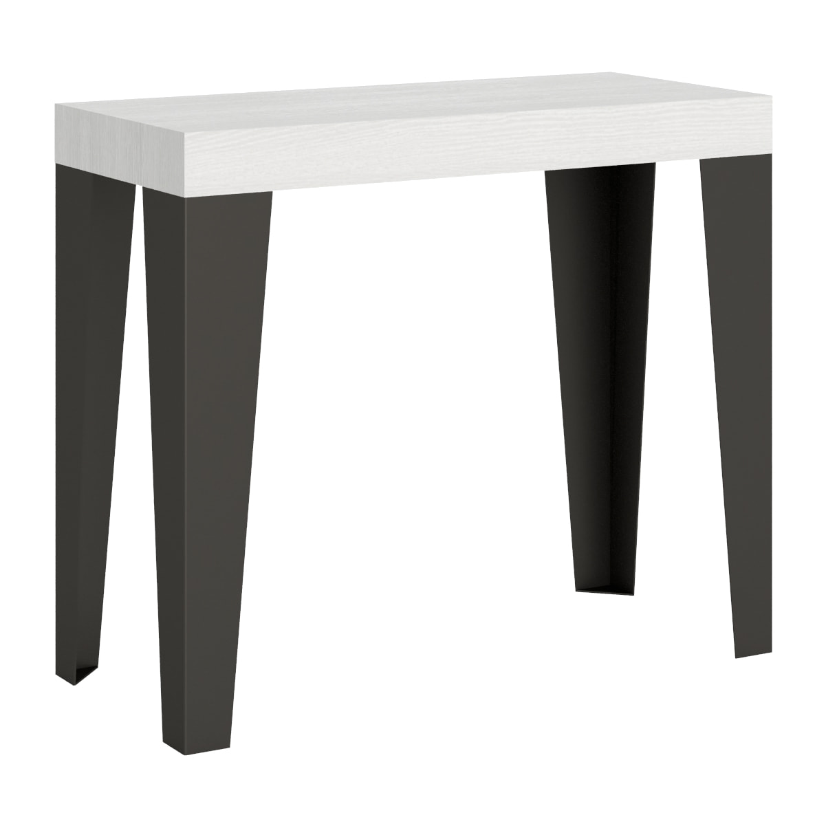 Console Flame cm.90x40 (extensible à 196) Frêne Blanc cadre Anthracite