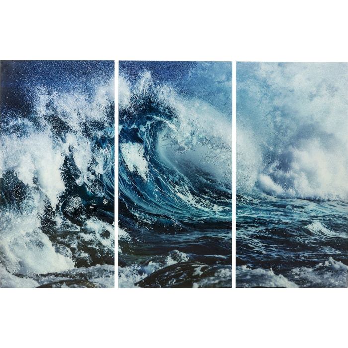 Tableaux en verre Triptychon vague 240x160cm set de 3 Kare Design