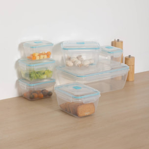 Lot de 7 boîtes de conservation en plastique
