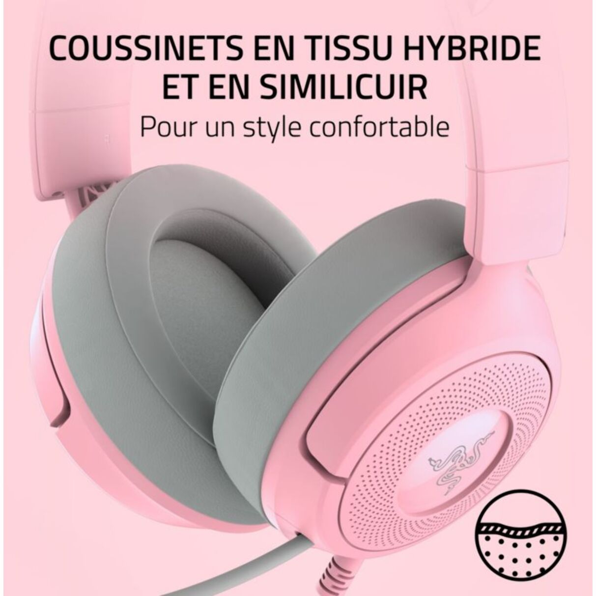 Casque gamer RAZER KRAKEN KITTY V3 X QUARTZ