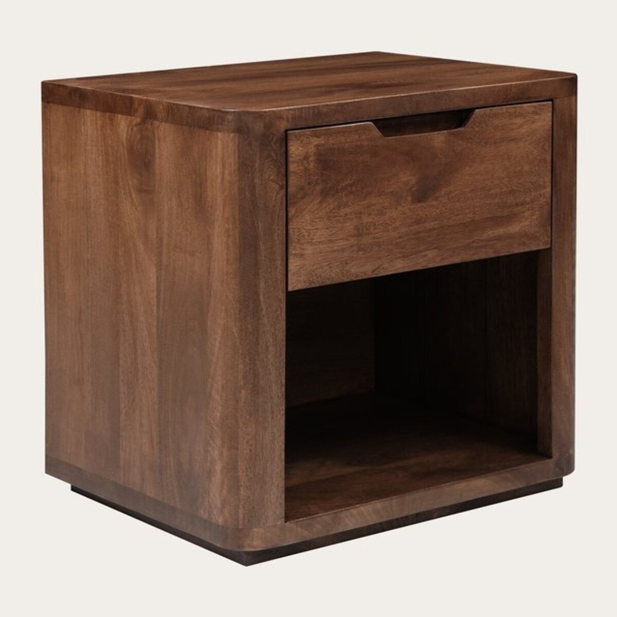 Table de chevet Syra -bois massif de mangue-couleur noyer 50 x 50 x 40 cm