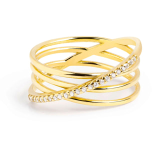 Anillo Comete Plata Baño Oro