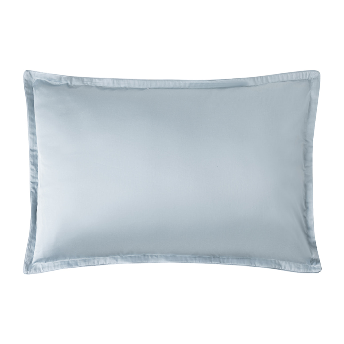 Taie d'oreiller imprimée en satin de coton bio, CUEILLETTE, Bleu baltique