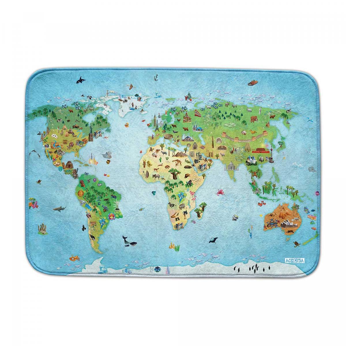 Tapis enfant SUPER DOUX Carte du monde