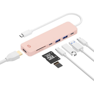 Hub USB C ESSENTIELB 4 en 1 USB-C Rose - Vr