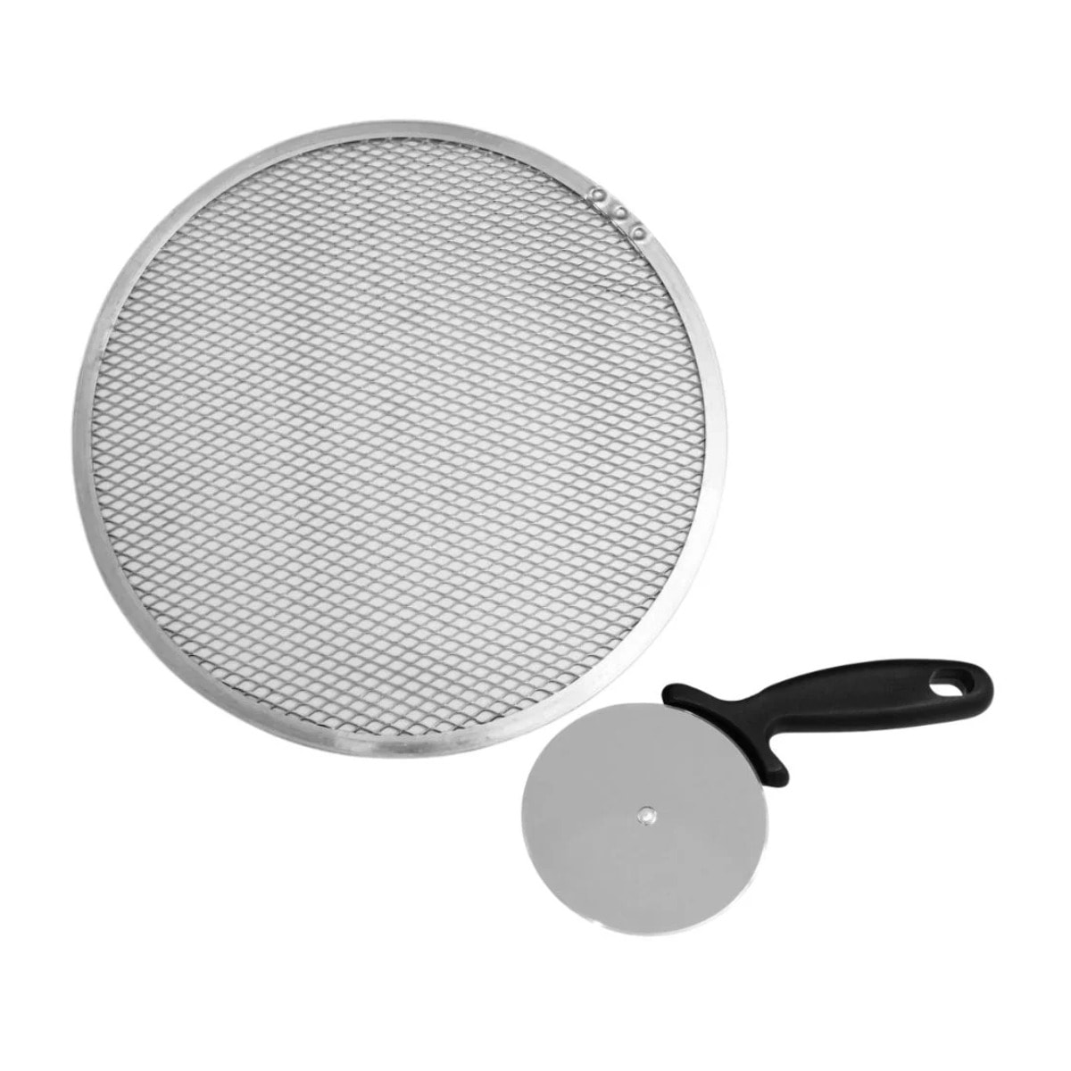 FM Professional Roulette à pizza avec plaque perforée aluminium