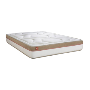 Ensemble Matelas Le Cosy - 30cm - Mémoire de forme - Confort durable - Sommier Tapissier Blanc