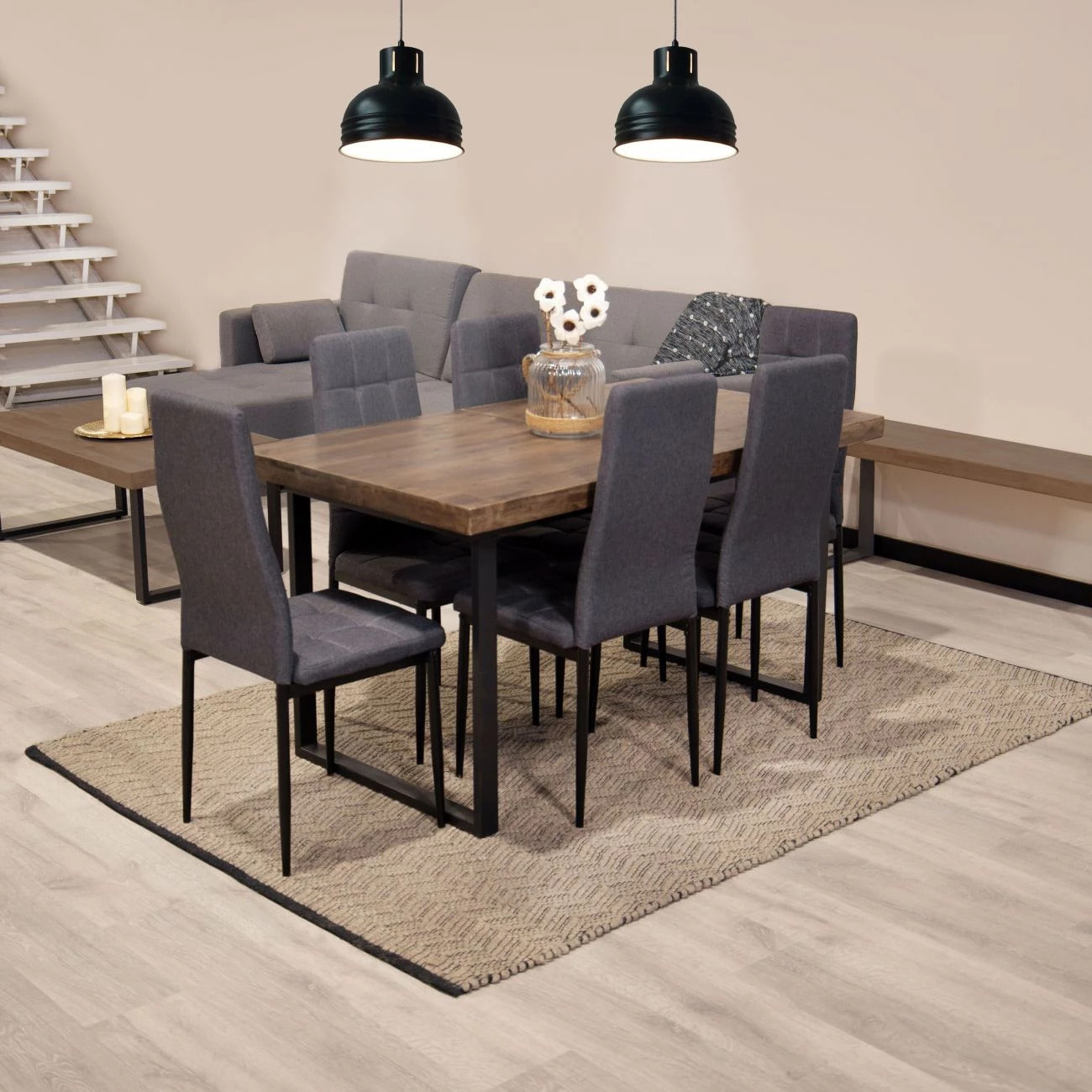 Pack 6 sillas de comedor en gris oscuro 40,5x38 cm Zuni Gris oscuro