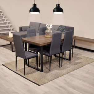 Pack 6 sillas de comedor en gris oscuro 40,5x38 cm Zuni Gris oscuro