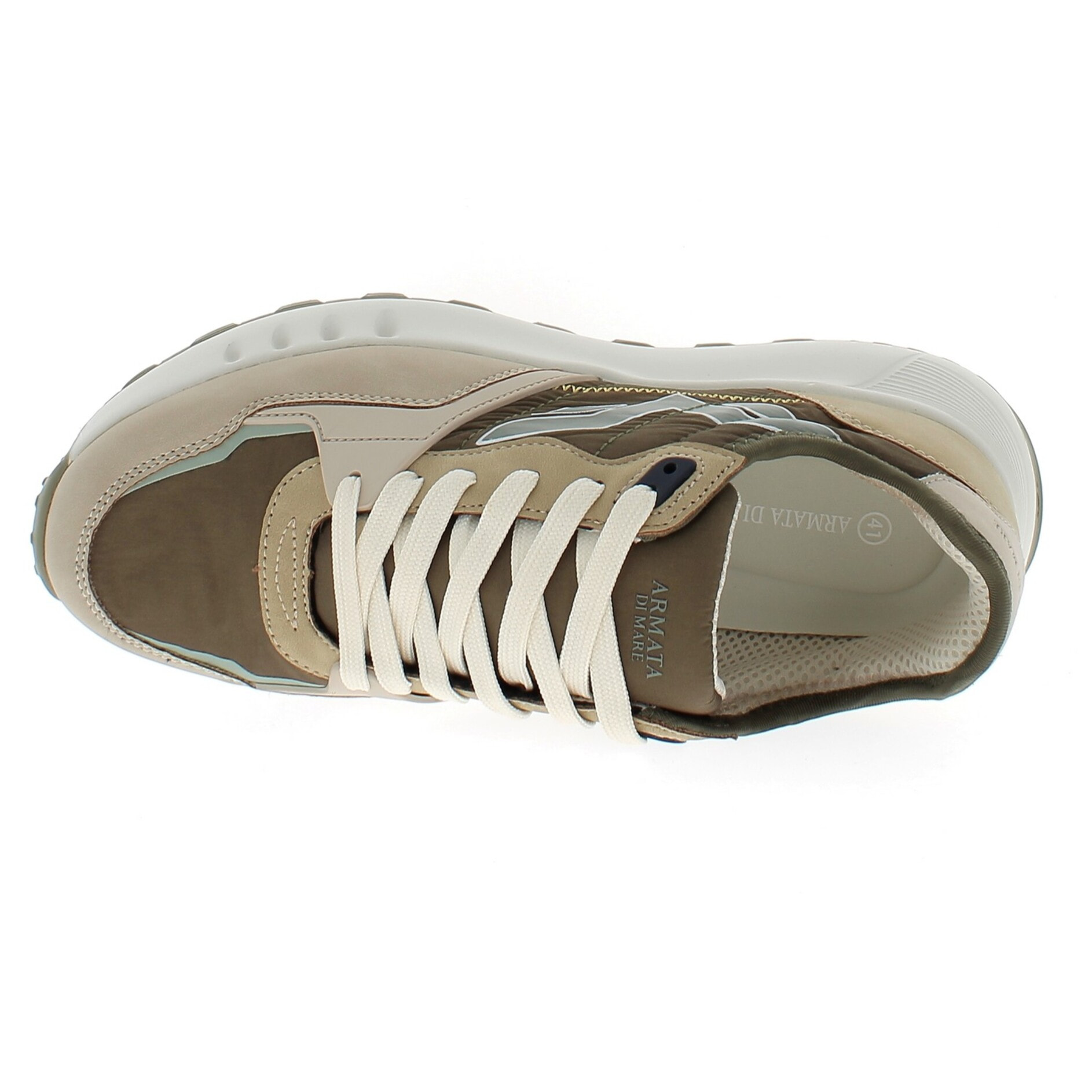 Armata di Mare Scarpe Uomo Sneakers Casual Stringate con Soletta Rimovibile in Memory Foam AMU 1D929 Khaki