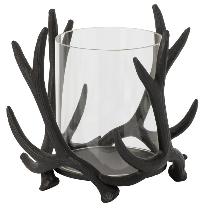 J-Line photophore cerf - aluminium - noir