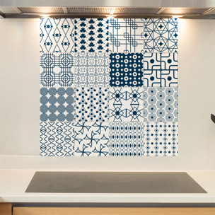 Stickers muraux - Sticker Mural Carrelage adhésif Cuisine Salle de Bain - 16 STICKERS CARRELAGES SCANDINAVE HADAR