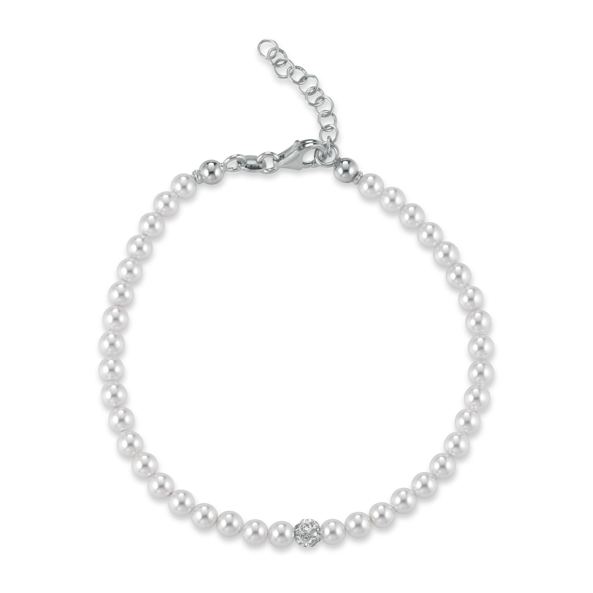 Bracciale FuJiko Perle Crystal Pearls Argento 4 mm