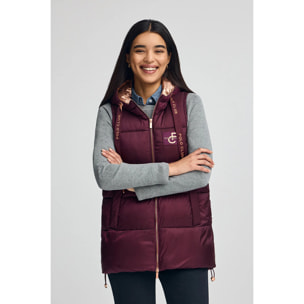 Gilet trapuntato borgogna con logo Polo Club