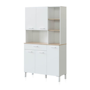 Alacena cocina Colin 5 Puertas Blanco Artik (Blanco Mate) - Roble Canadian