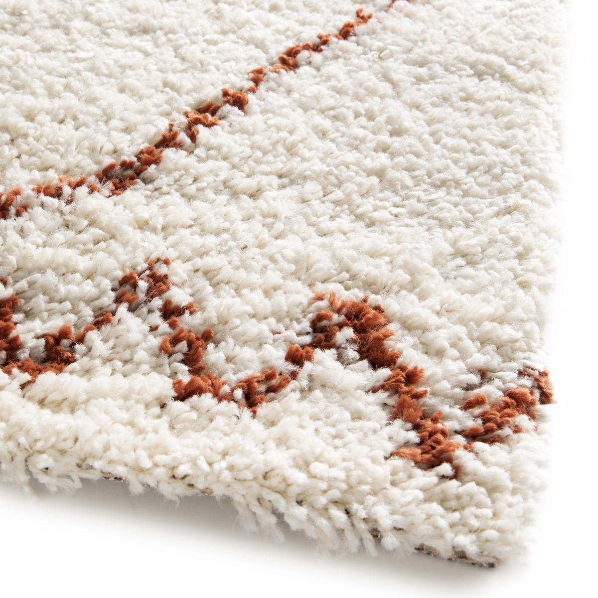 Tapis longs poils shaggy tissé motif berbère LIPI