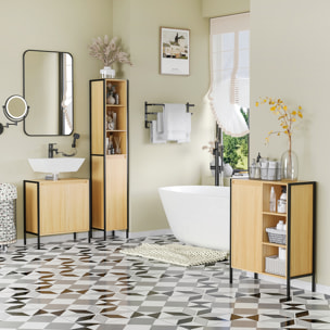 Mueble para Debajo del Lavabo con 2 Puertas y Estante Ajustable 60x30x65,2 cm